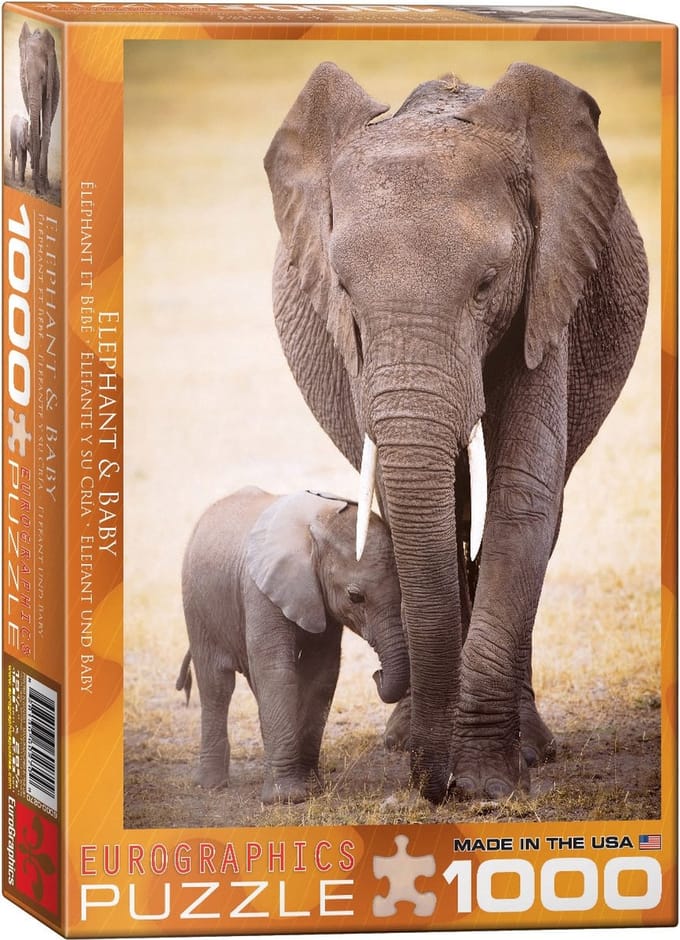 Eurographics - Olifant & Baby [Elephant & Baby] - 1000 stukjes 48×68cm (b×h) - Legpuzzel