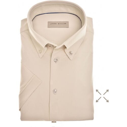 John Miller Overhemd Slim-Fit Hyperstretch Short Sleeve Zand / male