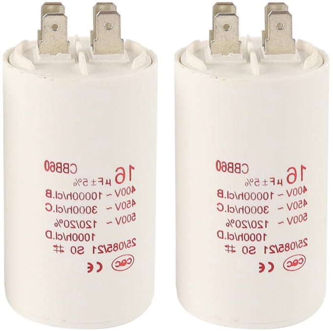 Motor Condensator - Start Condensator - Motor Starten - Zelfherstellend Ontwerp - 16UF 450V - Zwart