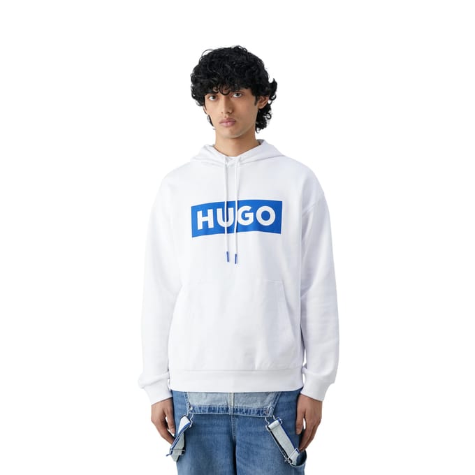 Boss Heren Box Hoodie met lange mouwen (Wit)