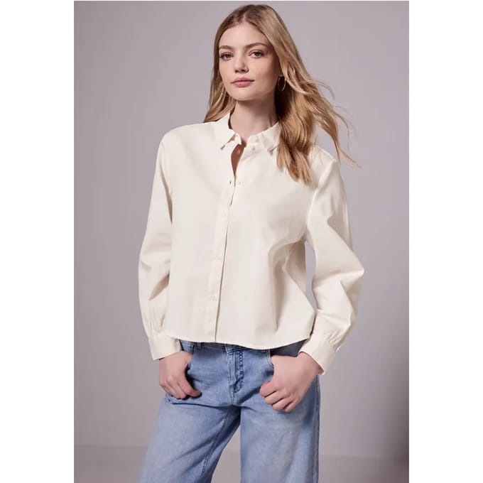 Overhemdblouse met structuur