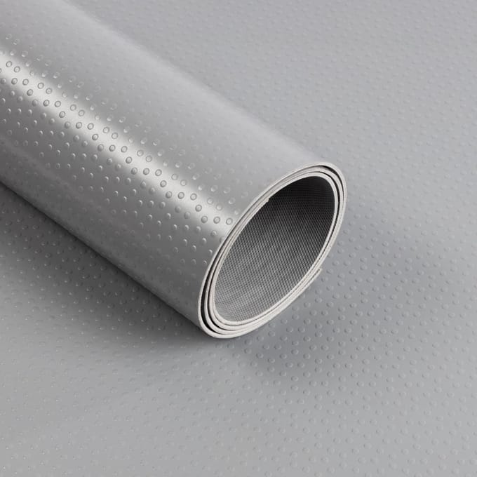 FLOORDIREKT Rubber loper - Rubbermat - Dots - 2 mm - Grijs - 120 x 100 cm