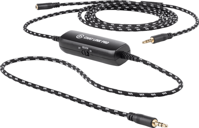 Elgato 10GBC9901 Chat Link Pro Jackplug Audio Adapter [1x 3,5mm-stekker - 2x 3,5mm-stekker, 3,5mm-bus] Zwart