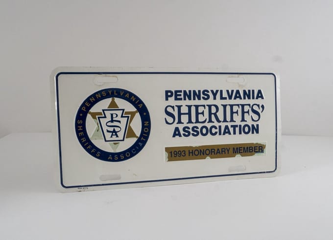 Mancave Decoratie - USA Kentekenplaat - Sheriffs - 100% Authentiek - Mancave Wandbord