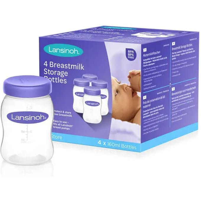 Lansinoh - 4 x 160 ml - Natural Wave - Bewaarflesjes Moedermelk
