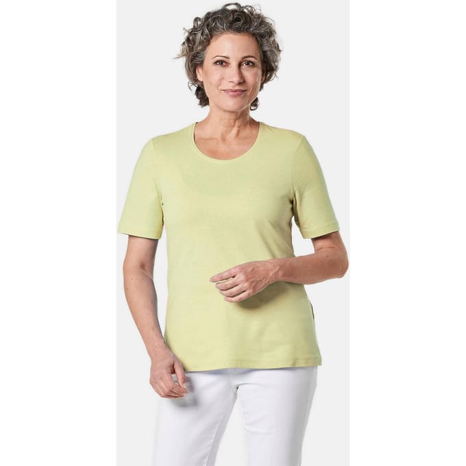 Basic shirt van puur katoen - geel - Gr. 52 van Goldner Fashion