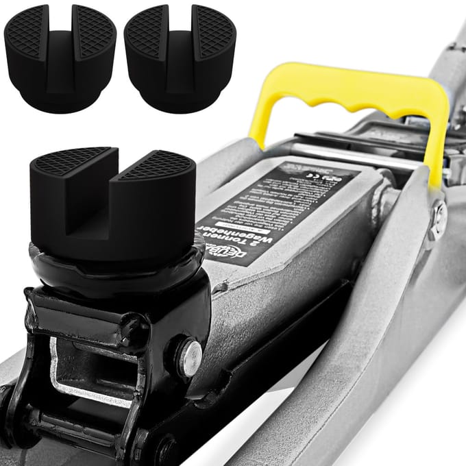 Deuba® 3x Rubberen Pad Blok met Stalen Versteviging Ø 49mm voor Autokrik Hefbrug