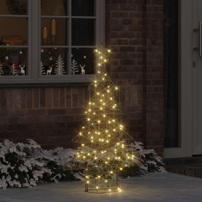 vidaXL - Kerstboom - 120 - LED's - Warmwit - 150 - cm - Rattan