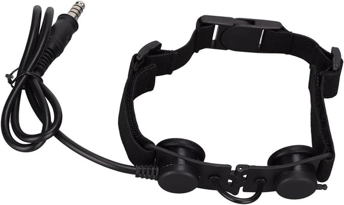 Militaire Oortelefoon met Keelmicrofoon en Ruisonderdrukking Zwart - 7,1 mm