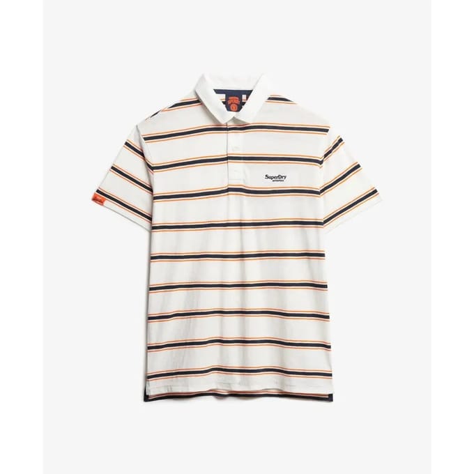 Superdry Lightweight Stripe Korte Mouw Poloshirt Wit S Man