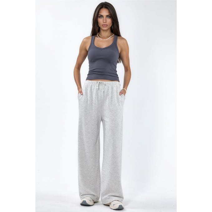 Dames Sweatpants van Katoenmix met Rechte Pijpen