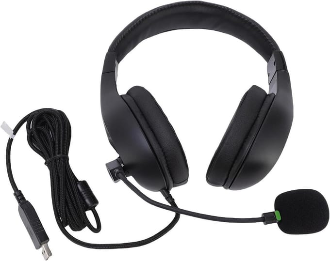 USB Headset - Computer Hoofdtelefoon - Online Lessen - Verstelbare Zwanenhalsmicrofoon - 2.8m Kabel - Zwart