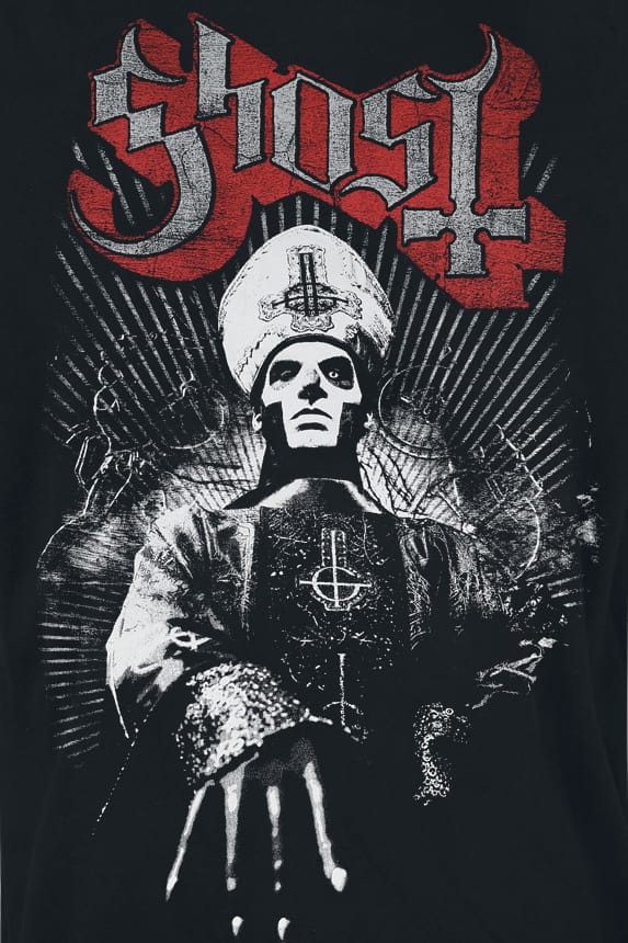Ghost T-shirt - Priest - L - voor Mannen - zwart-rood