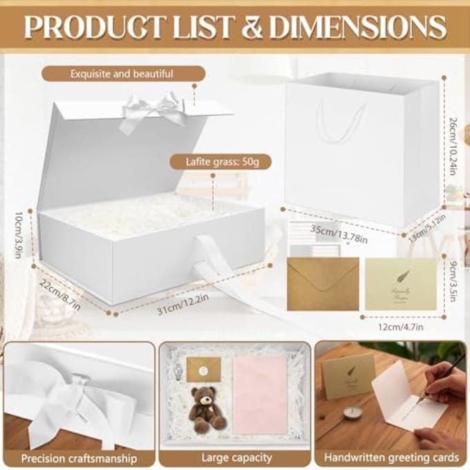 Stijlvolle geschenkdoos met magnetische sluiting - 2-delige set