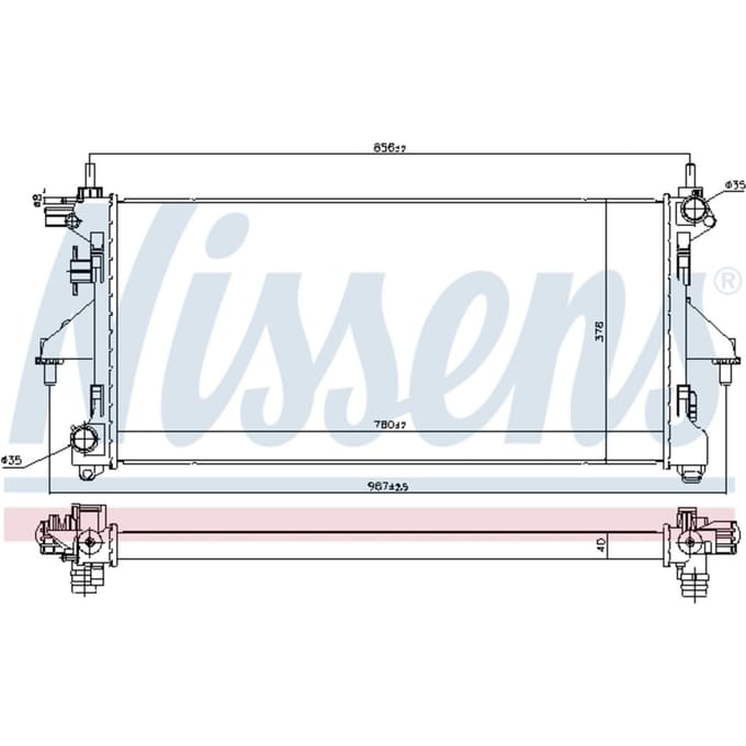 Radiator, motorkoeling NISSENS 606347