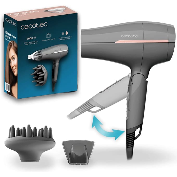 Cecotec IoniCare Power&Go Heaven Föhn 2000W Grijs Diffuser 2 Snelheden