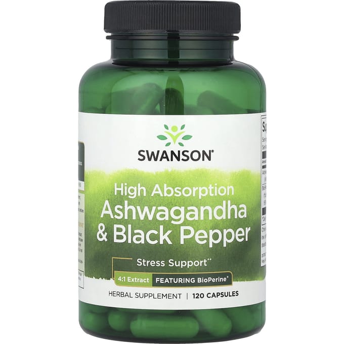Hoge Absorptie Ashwagandha & Zwarte Peper, 120 Capsules