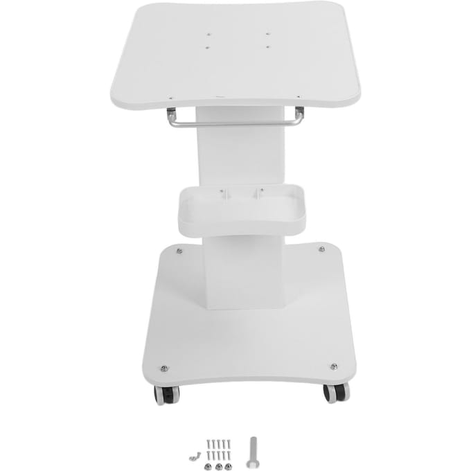 Schoonheidsinstrumenten Stand Kar 3 Laags Rollende Opbergstand Mobiele Kar met Wielen voor Spa white