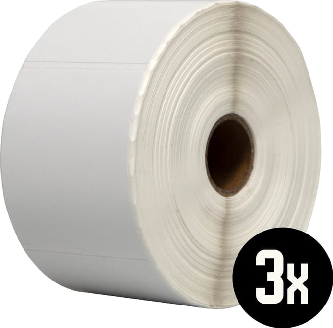 DULA Compatible Zebra Labels 58x66mm - 1000 etiketten per rol - kern 25mm - Wit - Permanent - 3 roll