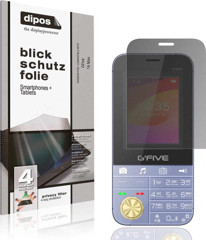 dipos – Matte Privacy Screenprotector geschikt voor GFive 16 Max | Anti-Spy Beschermfolie