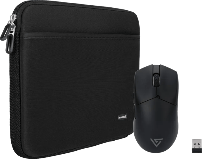 BlueBuilt Laptophoes breedte 40 cm 17 inch Zwart + Vortech Pro Gaming Muis