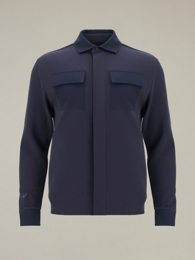 overshirt man marine blauw