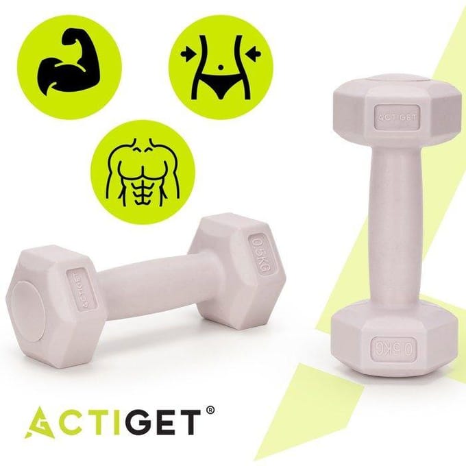 Actiget® Dumbbell Set - 0.5 KG - Lichtroze - Oefengewichten