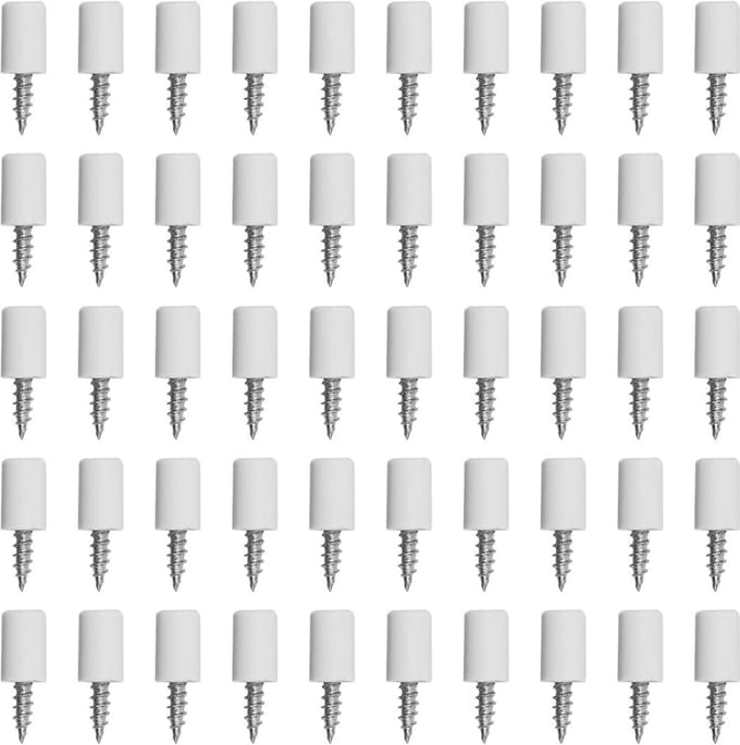 Dailygoods- Schroeven 50 Stuks - Zelftappende Schroeven - Geïntegreerde Schroeven - Beugel Schroeven - Stalen Schroeven - Antislip Rubberen Coating - Plankbeugels