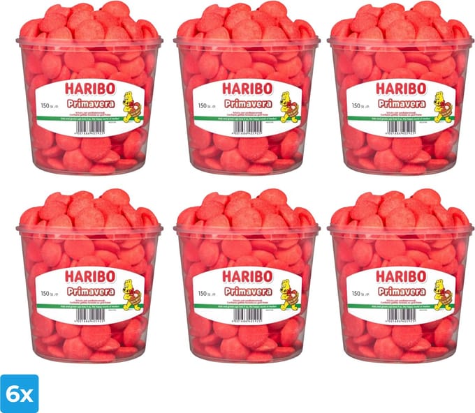 Haribo Schuim Primavera Aardbeien (6x 150 stuks)