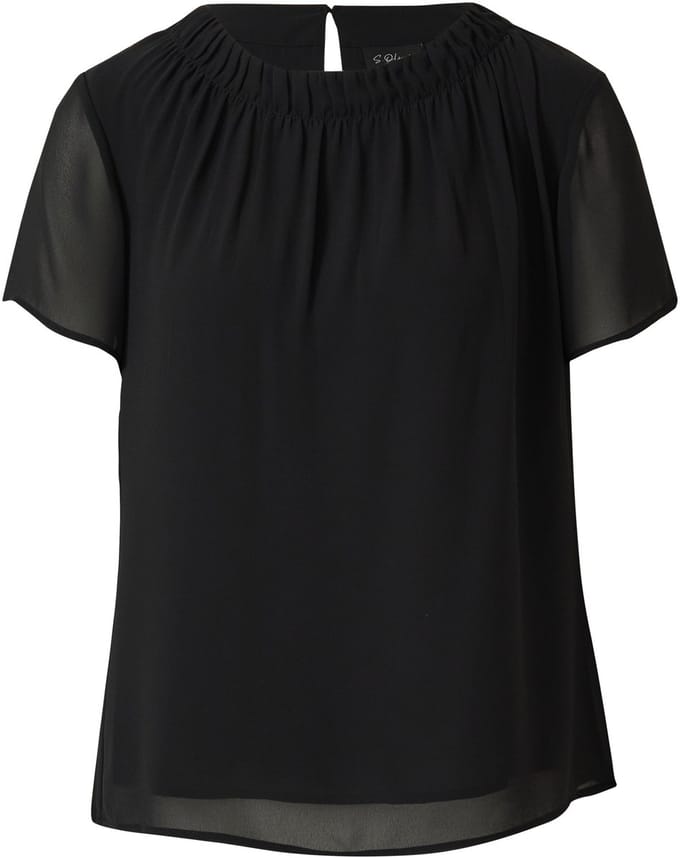 s.Oliver - female - Luchtige chiffon blouse met doorgestikte rimpeling