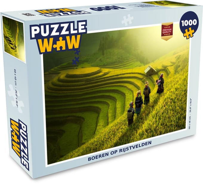 Puzzel Boeren op rijstvelden - Legpuzzel - Puzzel 1000 stukjes volwassenen