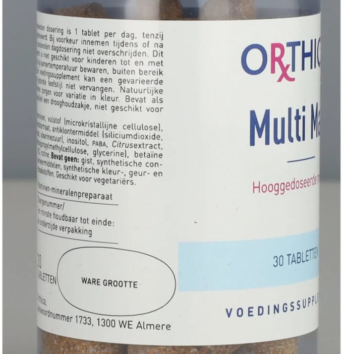 Orthica Multi Max - hoge dosering vitamines en mineralen - 30 tabletten