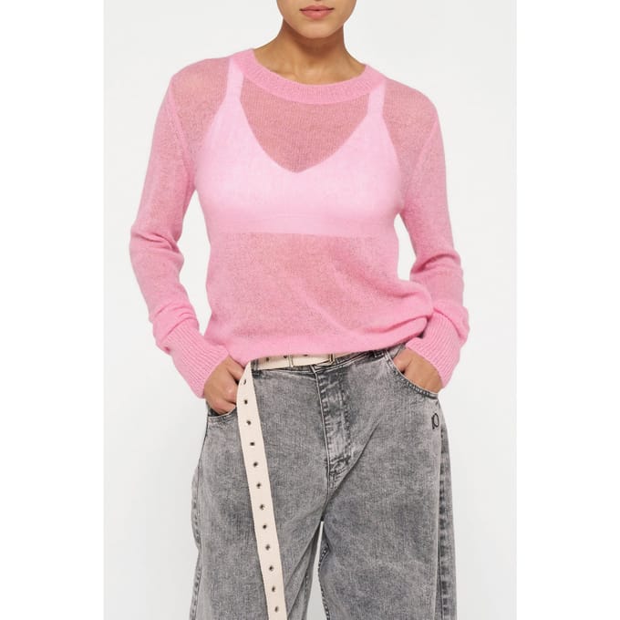 10DAYS Tee Thin Knit Pink Maat: S | Longsleeves Outlet | Dames | Roze