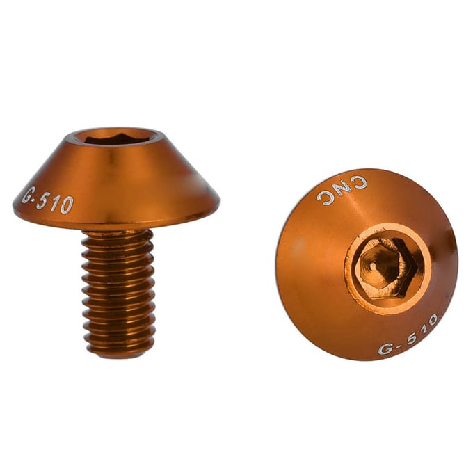 GUB G 510 2 Stuks M5 * 12 mm Fiets Fiets Bidonhouder Houder Beugel Schroefbouten(Goud) orange