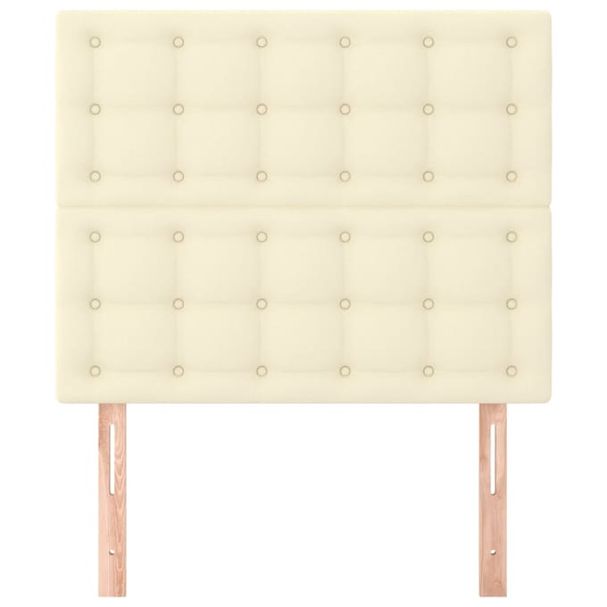 vidaXL - Hoofdbord - crème - 80x5x118/128 - cm - kunstleer