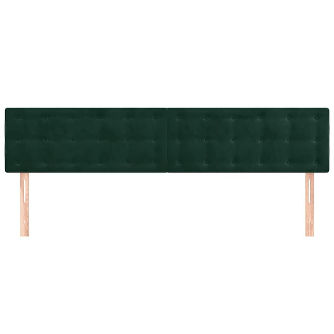 vidaXL - Hoofdborden - 160x5x78/88 - cm - fluweel - donkergroen