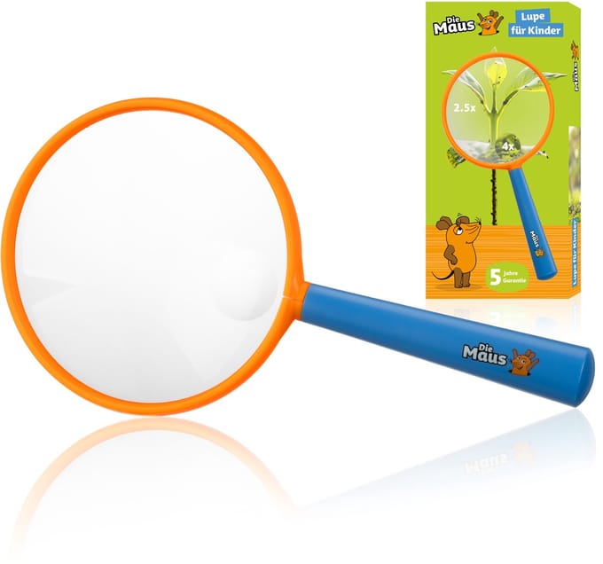 DieMaus - Vergrootglas voor Kinderen - 2.5x en 4x Vergroting - Licht en Stevig