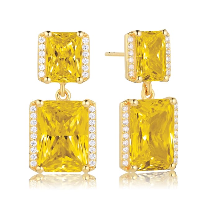 SIF JAKOBS JEWELLERY ROCCANOVA GRANDE EARRINGS SJ-E42275-YELCZ-YG.