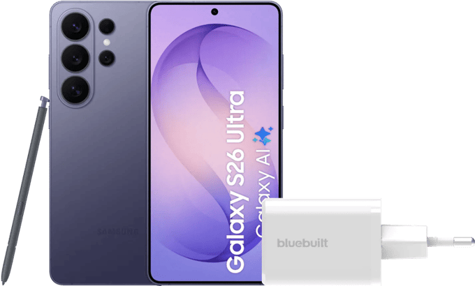 Samsung Galaxy S26 Ultra 1TB Donkerblauw 5G + BlueBuilt Oplader 65 Watt Wit