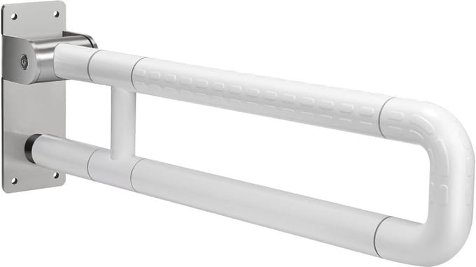 Badkamer Handgreep - Steunbeugel Veiligheid - Veilig Douchen - Roestvrij Staal - 60 cm Lengte - Wit