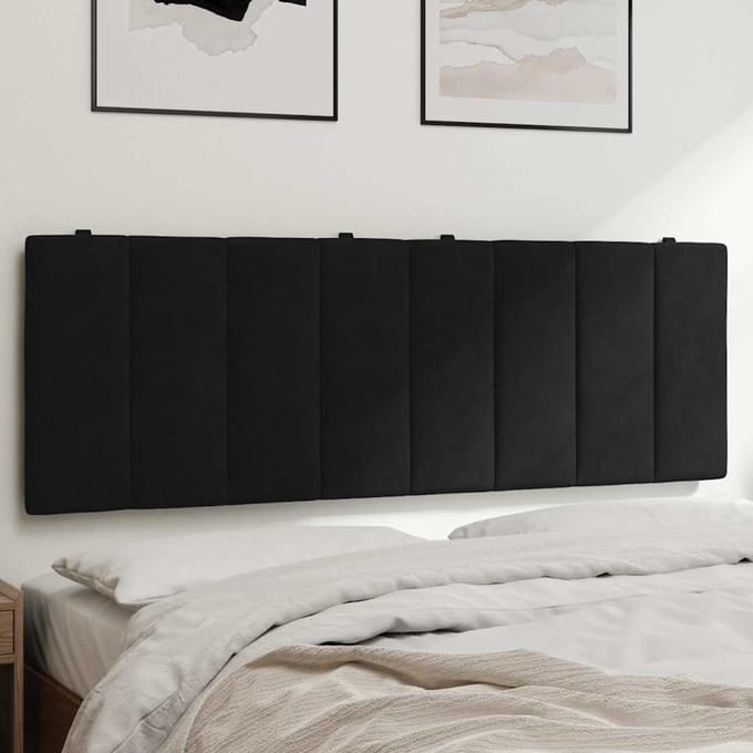 vidaXL - Hoofdbordkussen - "Hanko" - 120 - cm - fluweel - zwart