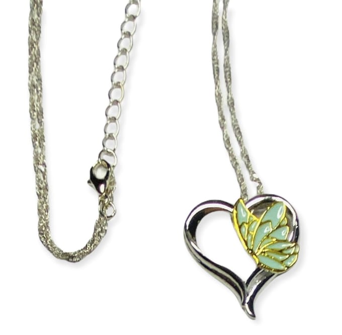 Bijoux by Ive - Ketting met hanger - Vlinder in hart