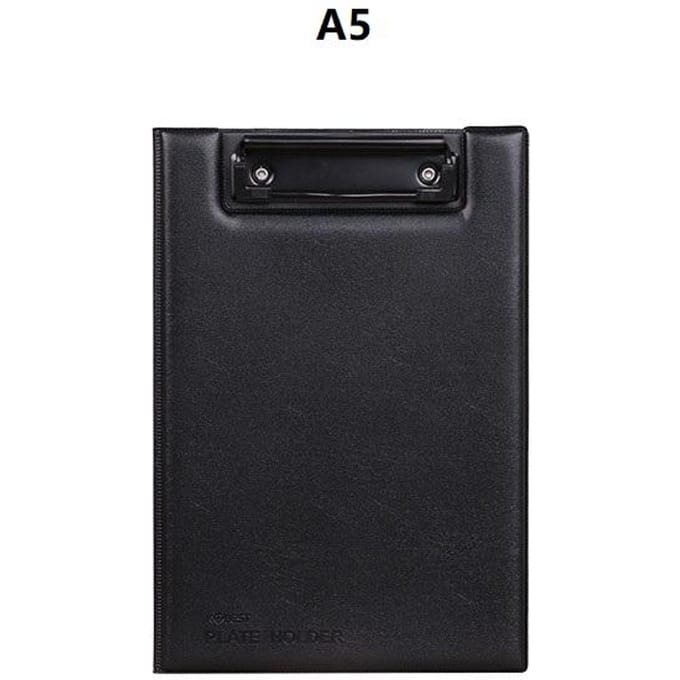 a4/a5 Klembord Leren Schrijfblok Map Papier Kantoorbenodigdheden Organizer Klembord Document Kantoor Bureau Accessoires Draagbaar black