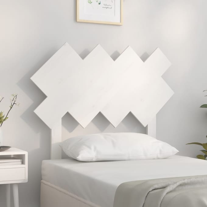 vidaXL - Hoofdbord - 92x3x81 - cm - massief - grenenhout - wit