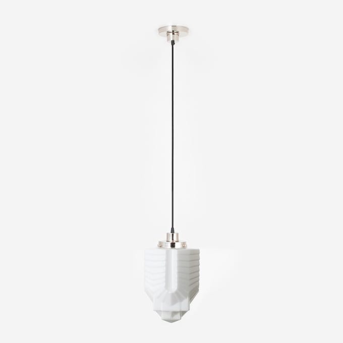 Hanglamp aan snoer ''Chrysler'' 20's Nikkel - Art Deco Trade