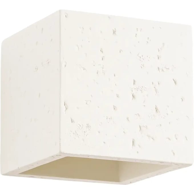 Wandlamp QUAD met licht naar boven en beneden - Sollux Lighting - IP20 - Beige beton behuizing - 10 x 12 x 10 cm - 1 x G9 LED, exclusief lichtbron - Max. 8 W - Industriële wandlamp voor hal, entreehal en woonkamer