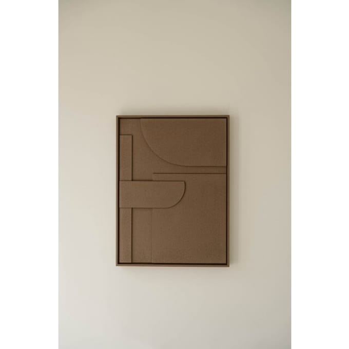 Indore Home – 3D Schilderij – Design B3 – Abstracte vormen – 3D wandpaneel - Bruin