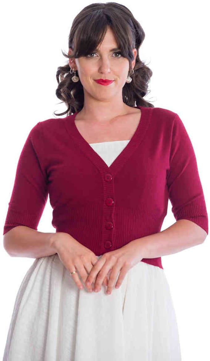 Banned - SWEET DREAMER Cardigan - 2XL - Donkerrood