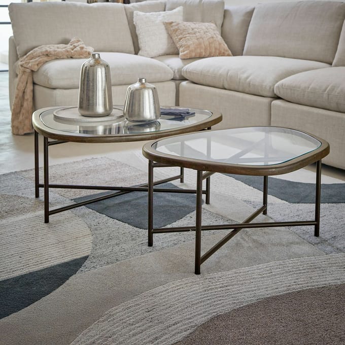 LOBERON Salontafel set van 2 Kembria donkerbruin/zwart