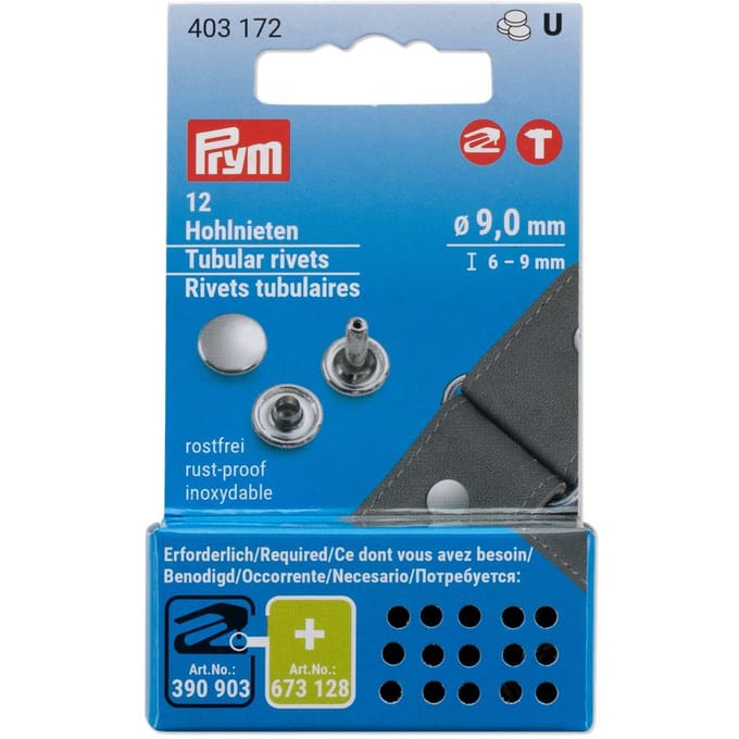 Holnieten 6-9mm zilver kleurig 12st 25 st. - Prym